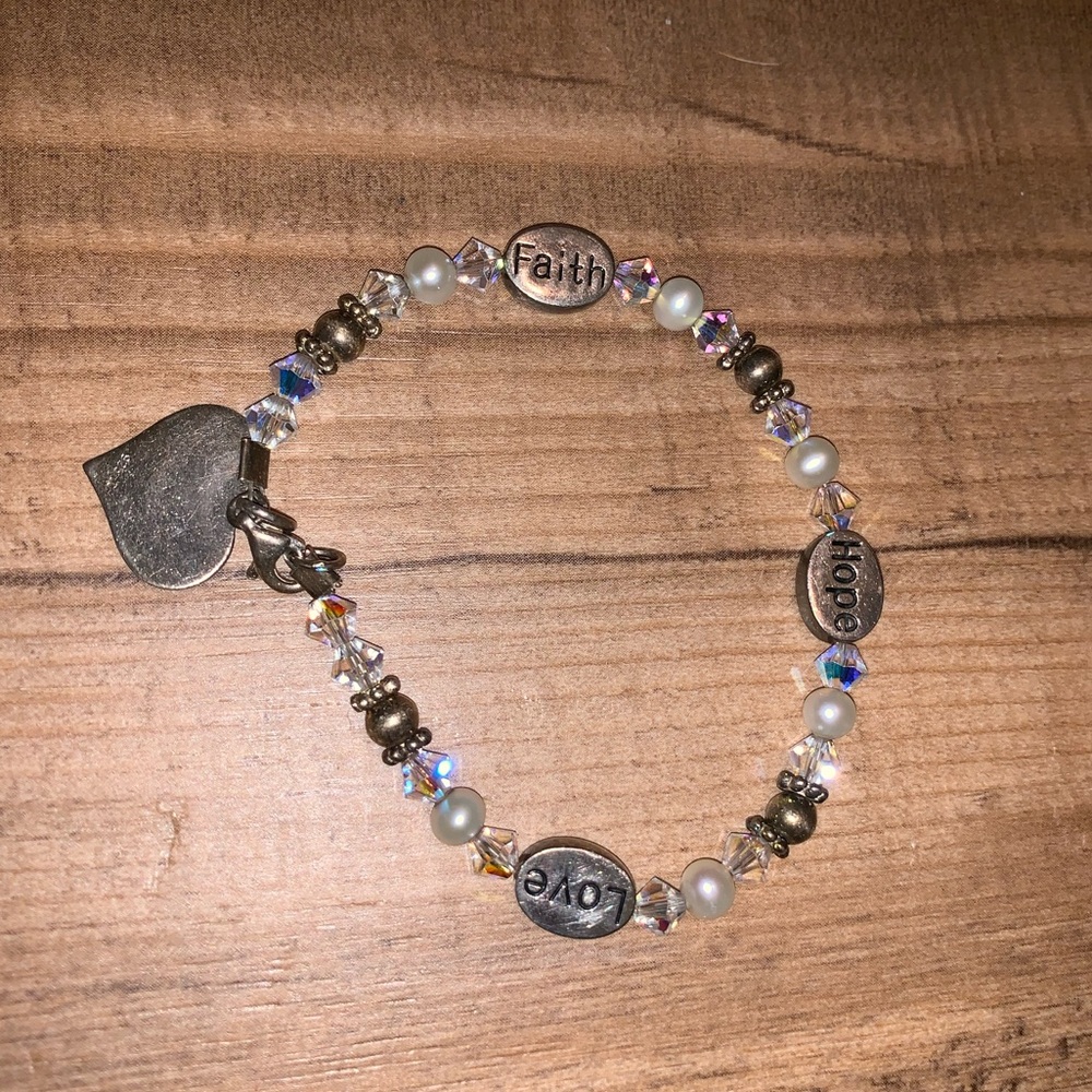 Sterling and bead bracelet